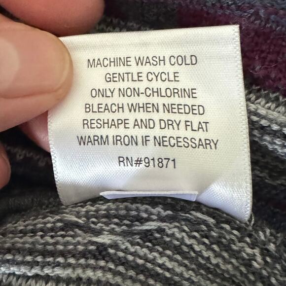 Vintage Norm Thompson Striped Grandpa Sweater Mens Size Large Purple Textured - Picture 8 of 12